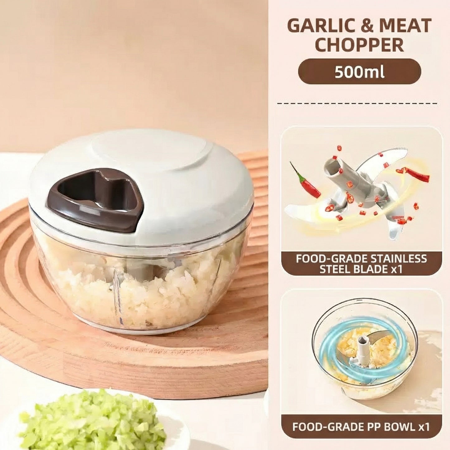 DailyWow™ Pro Manual Food Chopper - 3-Second Magic Prep