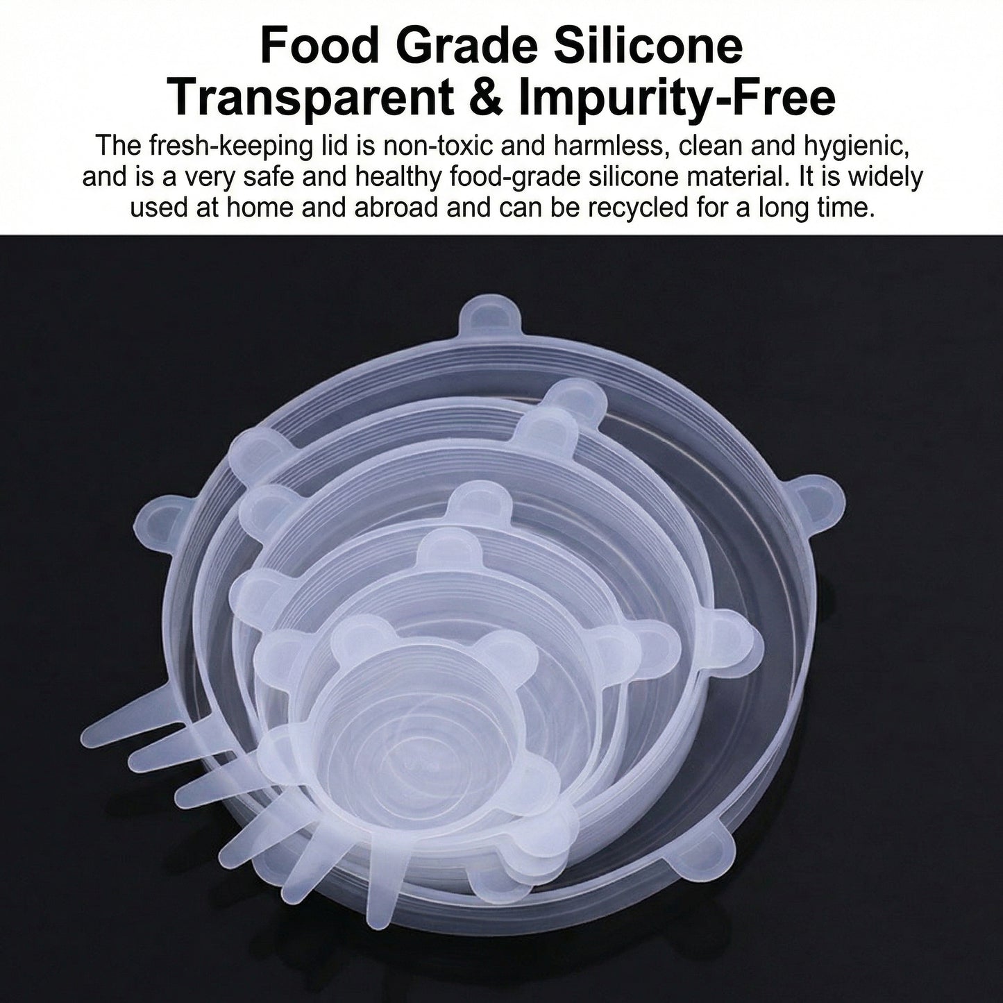 DailyWow™ Universal Silicone Stretch Lids - Leak-Proof & Reusable (Set of 6)