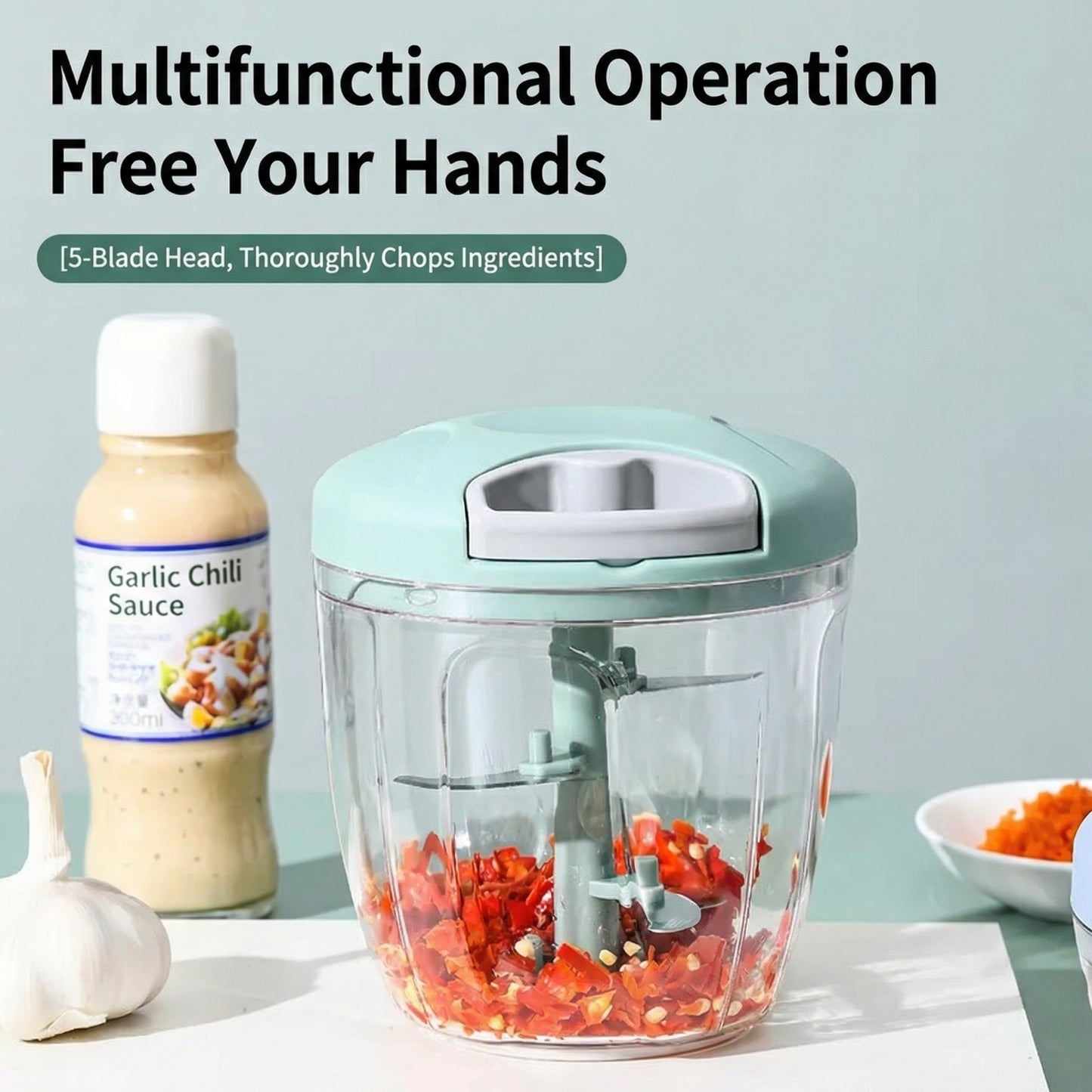 DailyWow™ Pro Manual Food Chopper - 3-Second Magic Prep