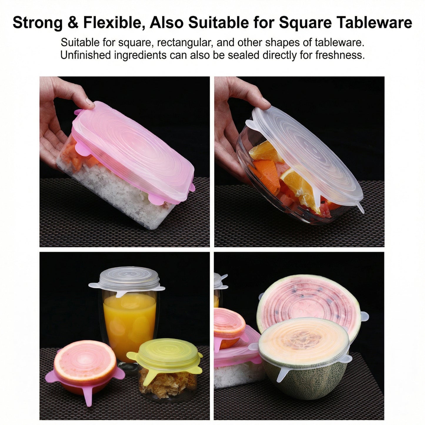 DailyWow™ Universal Silicone Stretch Lids - Leak-Proof & Reusable (Set of 6)