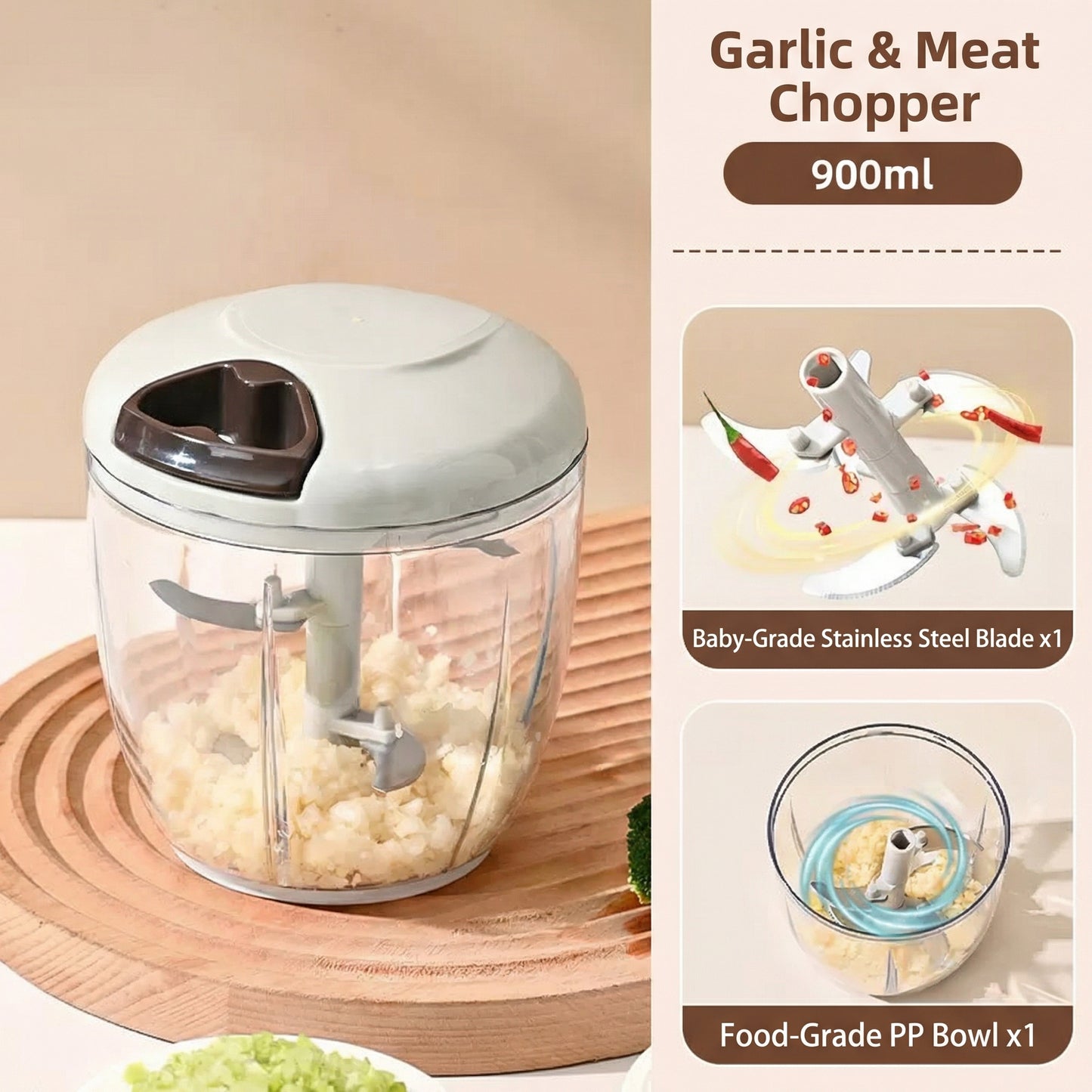 DailyWow™ Pro Manual Food Chopper - 3-Second Magic Prep