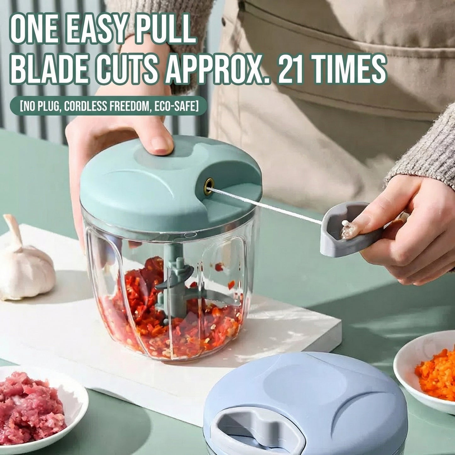 DailyWow™ Pro Manual Food Chopper - 3-Second Magic Prep