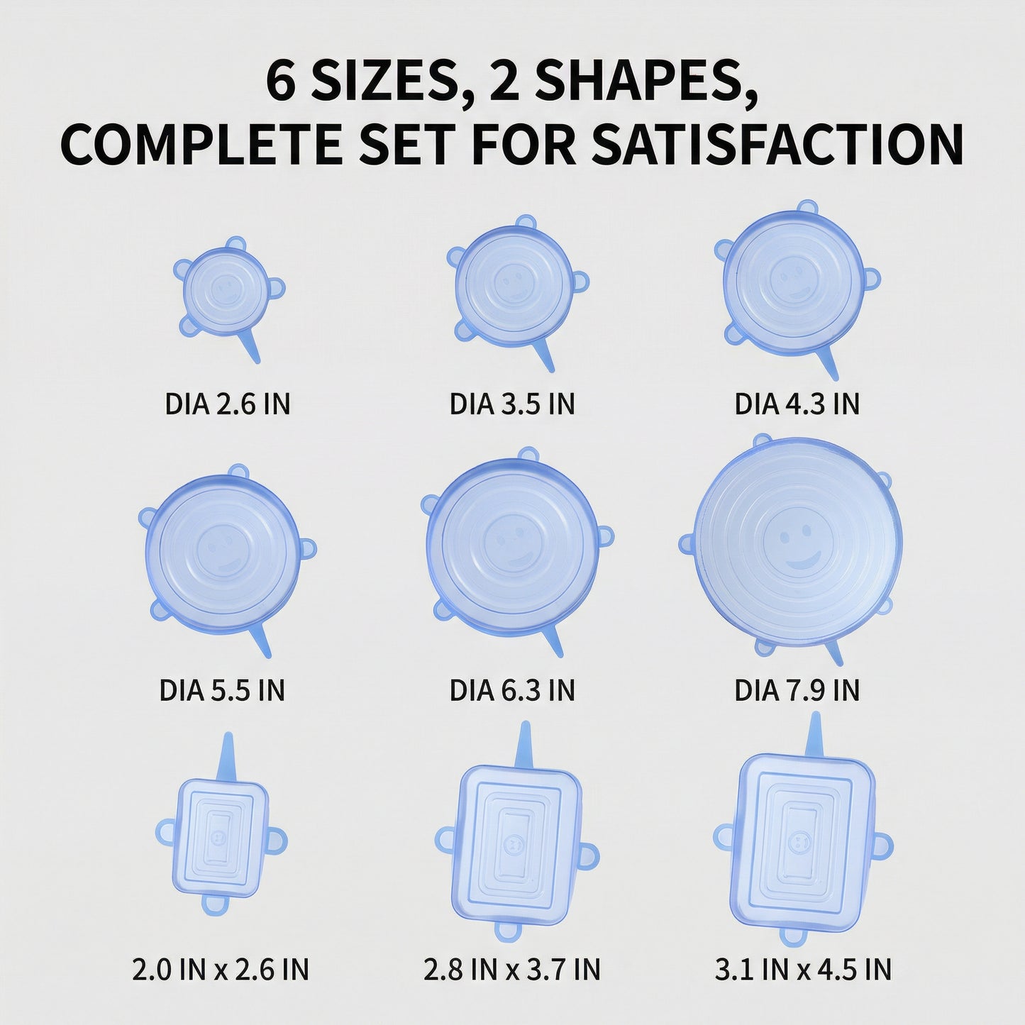 DailyWow™ Universal Silicone Stretch Lids - Leak-Proof & Reusable (Set of 6)